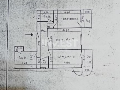 Apartament 3 camere, etajul 1, Gara- Fostul Billa