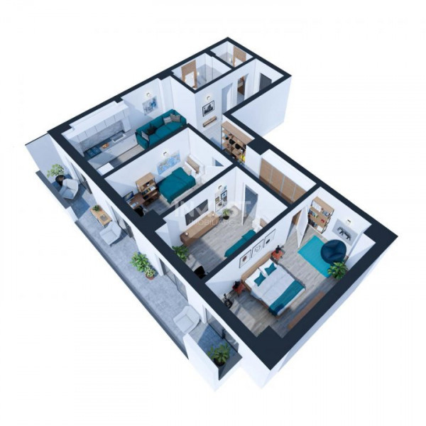 APARTAMENT 4 CAMERE, 103 MP, ETAJ INTERMEDIAR, NICOLINA, comision % !!!