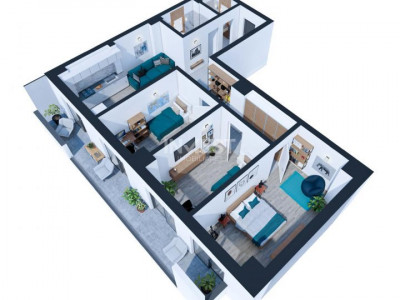 APARTAMENT 4 CAMERE, 103 MP, ETAJ INTERMEDIAR, NICOLINA, comision % !!!