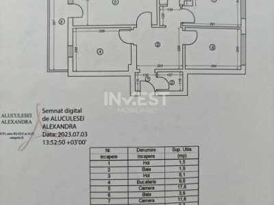 APARTAMENT 3 CAMERE-DACIA-70 mp