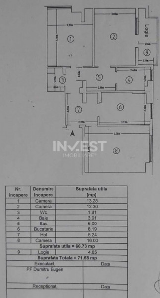 DE VANZARE-APARTAMENT 3 CAMERE-DACIA 