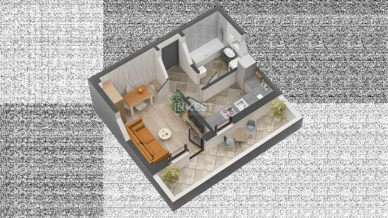 APARTAMENT 1 CAMERA, 30.35 MP UTILI, PARTER, PLATOU GALATA