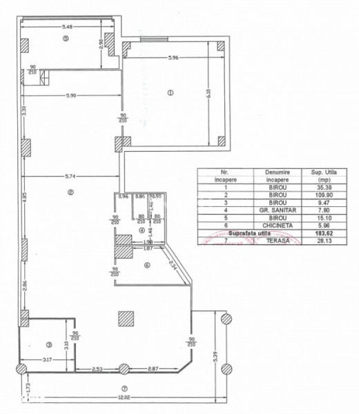 SPATIU DE INCHIRIAT-CENTRUL CIVIC-184 MP