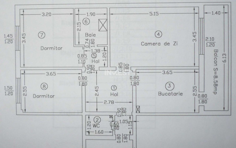 DE VANZARE-APARTAMENT 3 CAMERE-DACIA