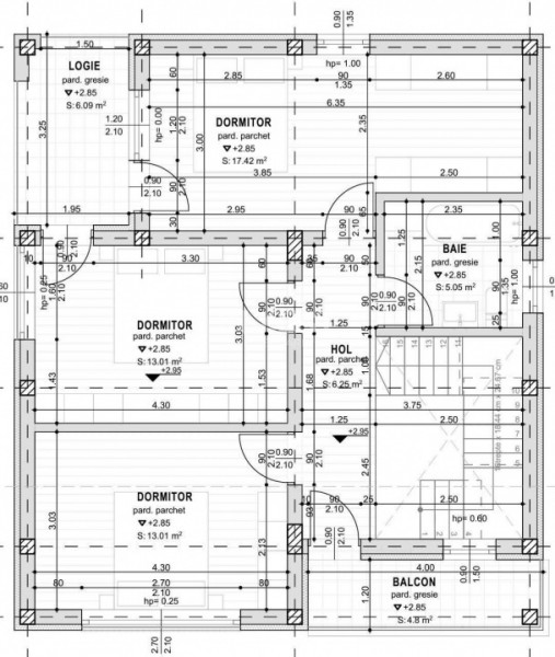 CARTIER PRIVAT, CASA 4 CAMERE, 2 BAI, MIROSLAVA , PLACA DE BETON PESTE ETAJ