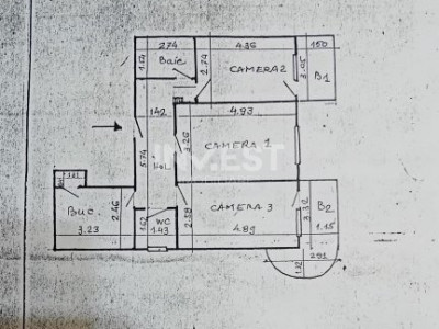 Apartament 3 camere, etajul 1, Gara- Scoala Stefan Barsanescu, Iasi