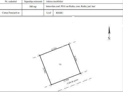 TEREN INTRAVILAN VALEA LUPULUI-REDIU , 500 MP utili + 120 MP cale de acces