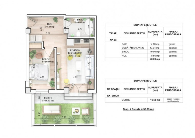 APARTAMENT CU 2 CAMERE SI CURTE PRIVATA , IASI-GALATA