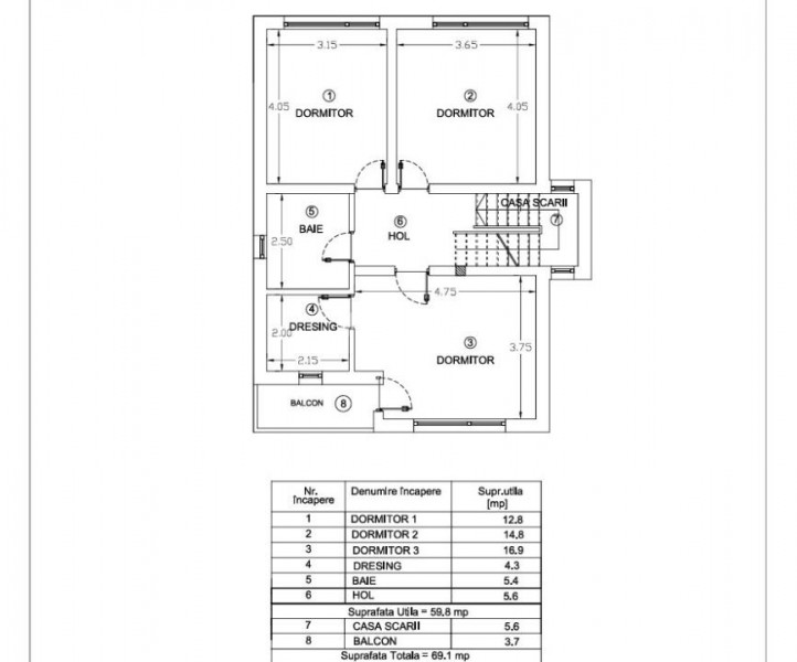 Casă individuală cu 4 camere/2 băi zona Bârnova