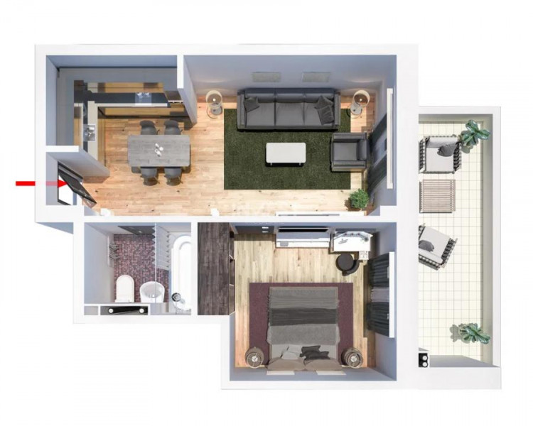 Apartament 2 camere-Tătărași Sud- Ideal pentru locuit sau investiție