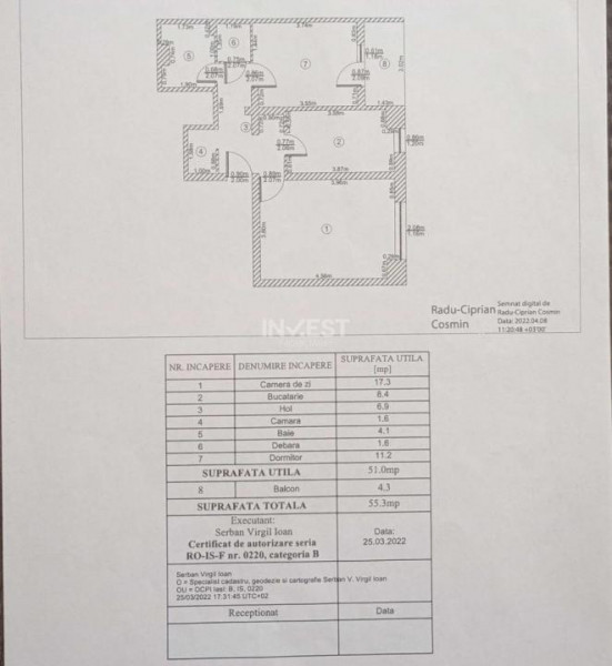 Apartament 2 camere-Dacia-Etaj Intermediar