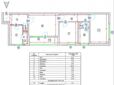 Apartament 3 camere-70 mp-Podu Ros-bloc fara risc