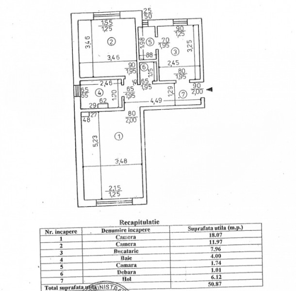 APARTAMENT DECOMANDAT, 2 CAMERE , 51 MP UTILI, PODU ILOAIEI