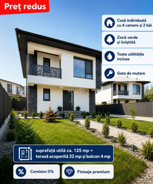 Casă individuală finalizată cu 4 camere în zona Bucium - comision 0%