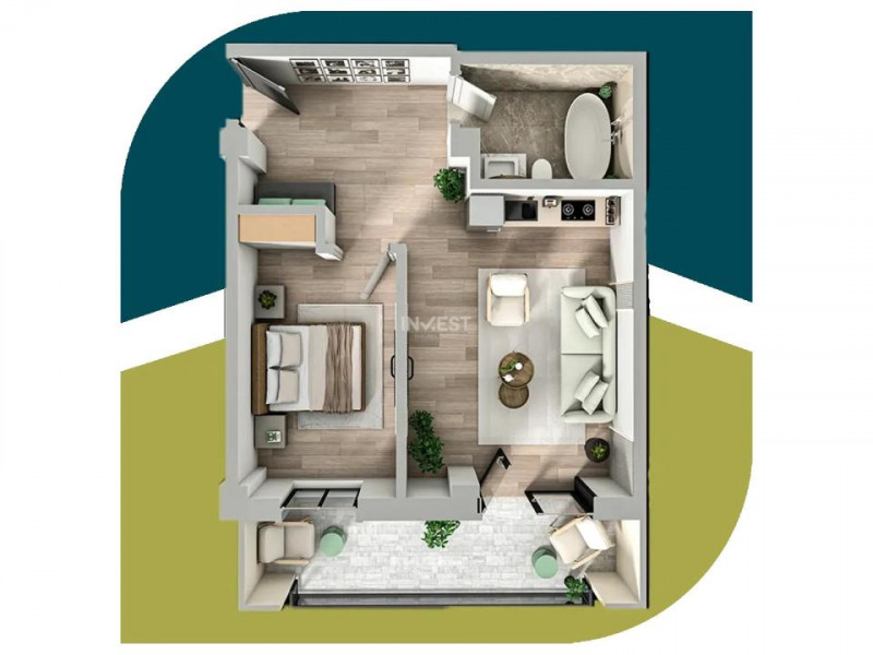 APARTAMENT CU 2 CAMERE, ETAJ 1, 50 MP IASI