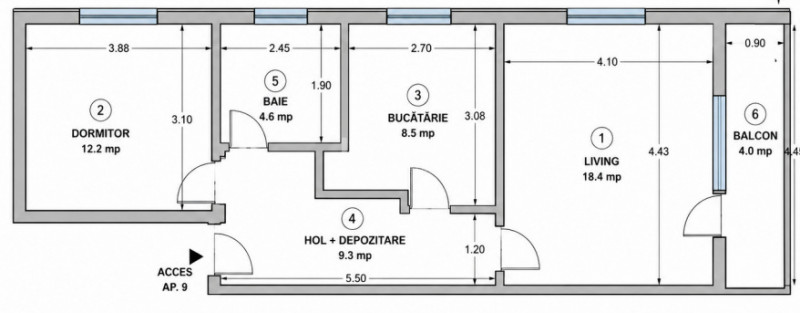 Apartament 2 camere, decomandat, la prima închiriere – Bloc nou, Popas Păcurari