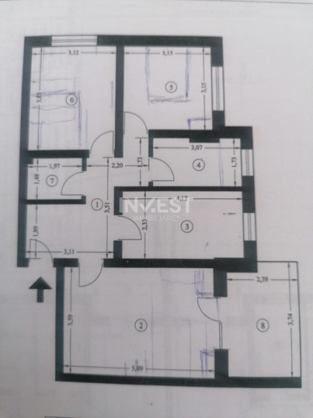 3 CAMERE 2 BAI MOBILAT+ UTILAT 76MP POPAS PACURARI, IASI
