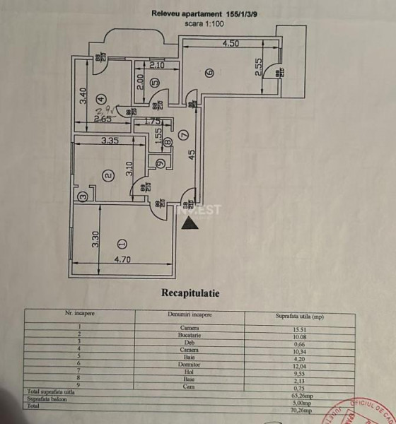 Apartament 3 camere decomandat, zona Pacurari -  Moara de Foc, Iasi