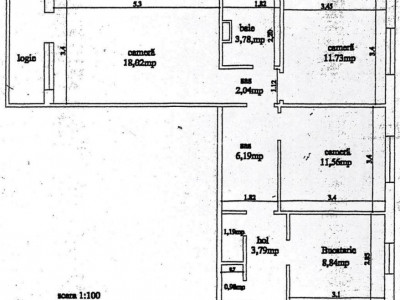 Apartament 3 camere, etaj intermediar, zona Alexandru cel Bun-Zimbru