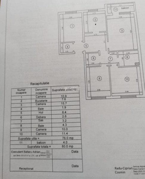 Apartament 4 camere, etaj 3, zona Mircea cel Batran
