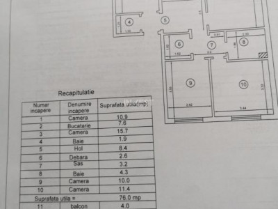 Apartament 4 camere, etaj 3, zona Mircea cel Batran
