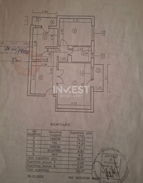 De vanzare, 2 camere decomandat, zona Moara de Foc -Autocenter, Iasi