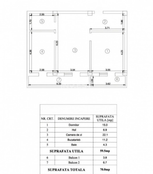 Apartament 2 camere 70 mp, 2 locuri parcare, Valea Lupului, Iasi