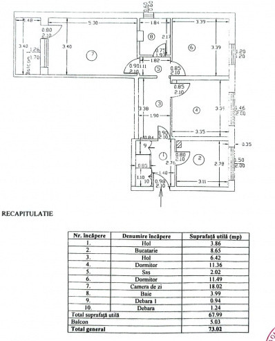 Apartament de 3 camere, Mircea cel Batran, etaj intermediar